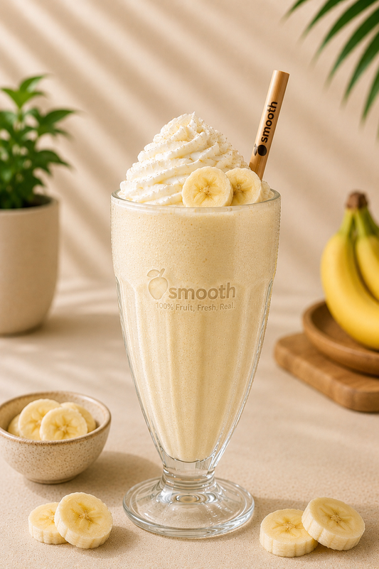 Banana Milchshake von Smooth24 im einheitlichen hellen Premium-Design