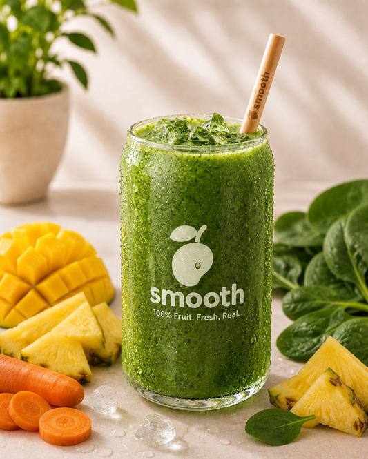 Veggie Mix Smoothie mit Mango, Ananas, Karotte und Spinat