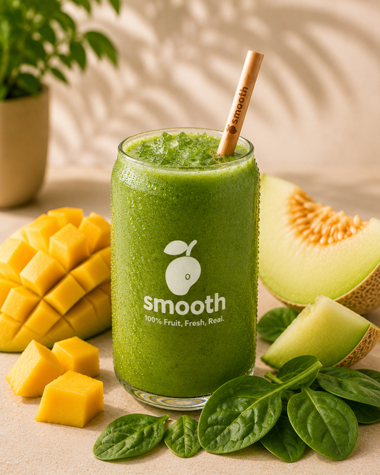 Green Mix Smoothie mit Mango, Melone und Spinat